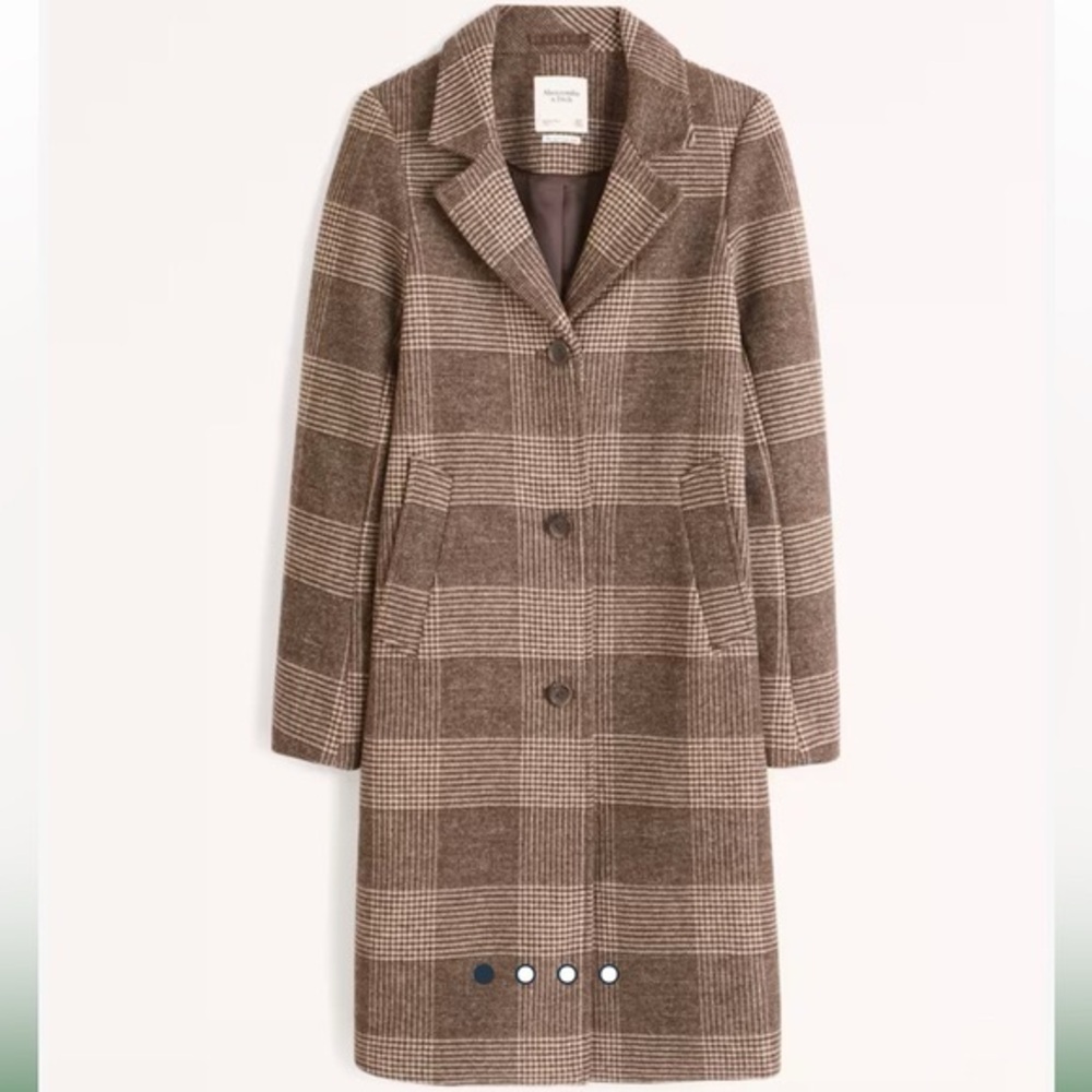 NWT Abercrombie & Fitch Plaid Dad Coat